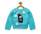 Chutput Kids Blue Coloured Solid Pullover with Penguin Applique Detail | Grocsy