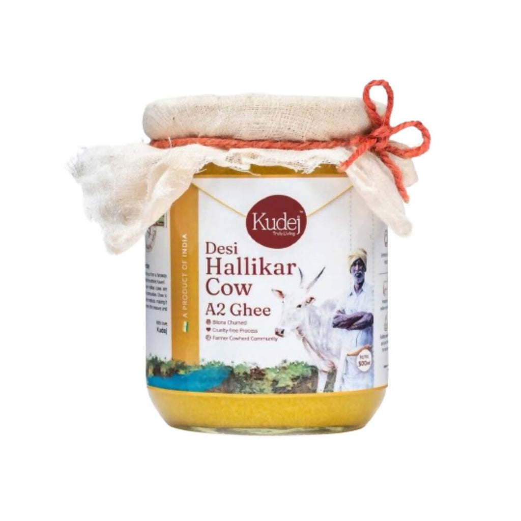 Kudej Desi Hallikar Cow A2 Ghee | Organic Desi Gir Cow Ghee |  Made From Grass Fed Cow's Milk | Grocsy