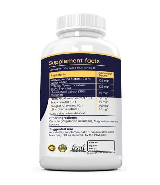 Ramini Bio Nutrition Testosterone Booster Veg Capsules | Grocsy