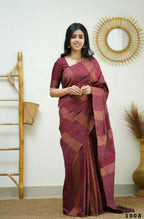 Partywear Designer Maroon Banarasi Silk Fancy Saree - Starwalk | Grocsy