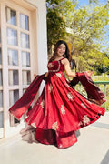 Teeya Creation New Womens Trendy Embroidery Sequence Work Maroon Kurta Set | Grocsy
