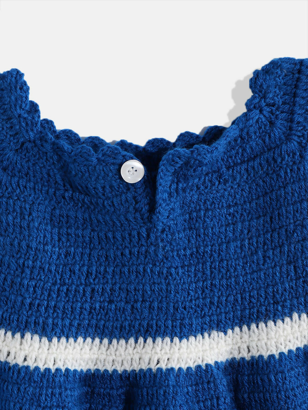 ChutPut Hand knitted Crochet Wool Queen Dress For Baby Girls - Blue | Grocsy