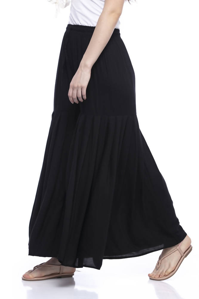 Mominos Fashion Cotton Black Palazzo For Girls | Grocsy