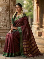 Shree Shyam Fashion Maroon Soft Silk Saree | Grocsy