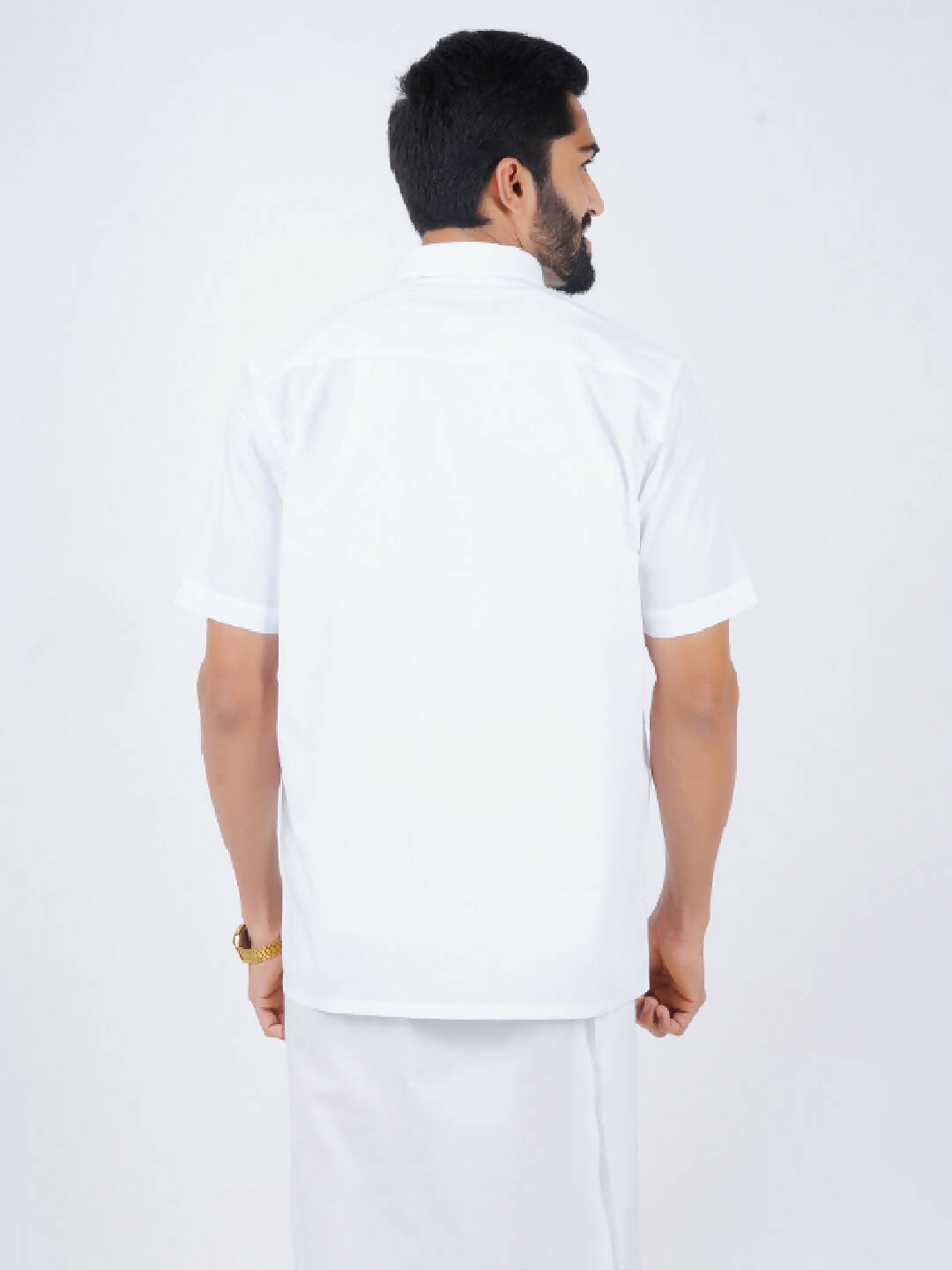 Ramraj Cotton Mens Half Sleeve Formal 100 % Cotton White Shirt | Grocsy
