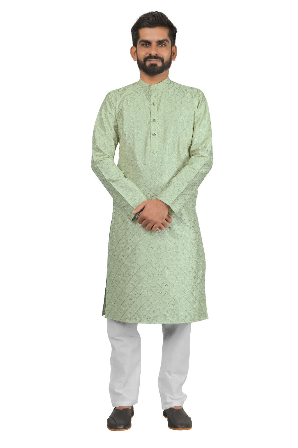 DEIANA'S Fancy Embroidery kurta Payjama Set For Men's (Pista) | Grocsy