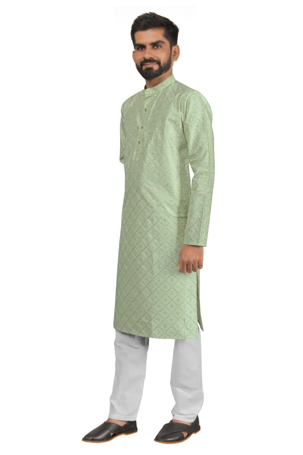 DEIANA'S Fancy Embroidery kurta Payjama Set For Men's (Pista) | Grocsy