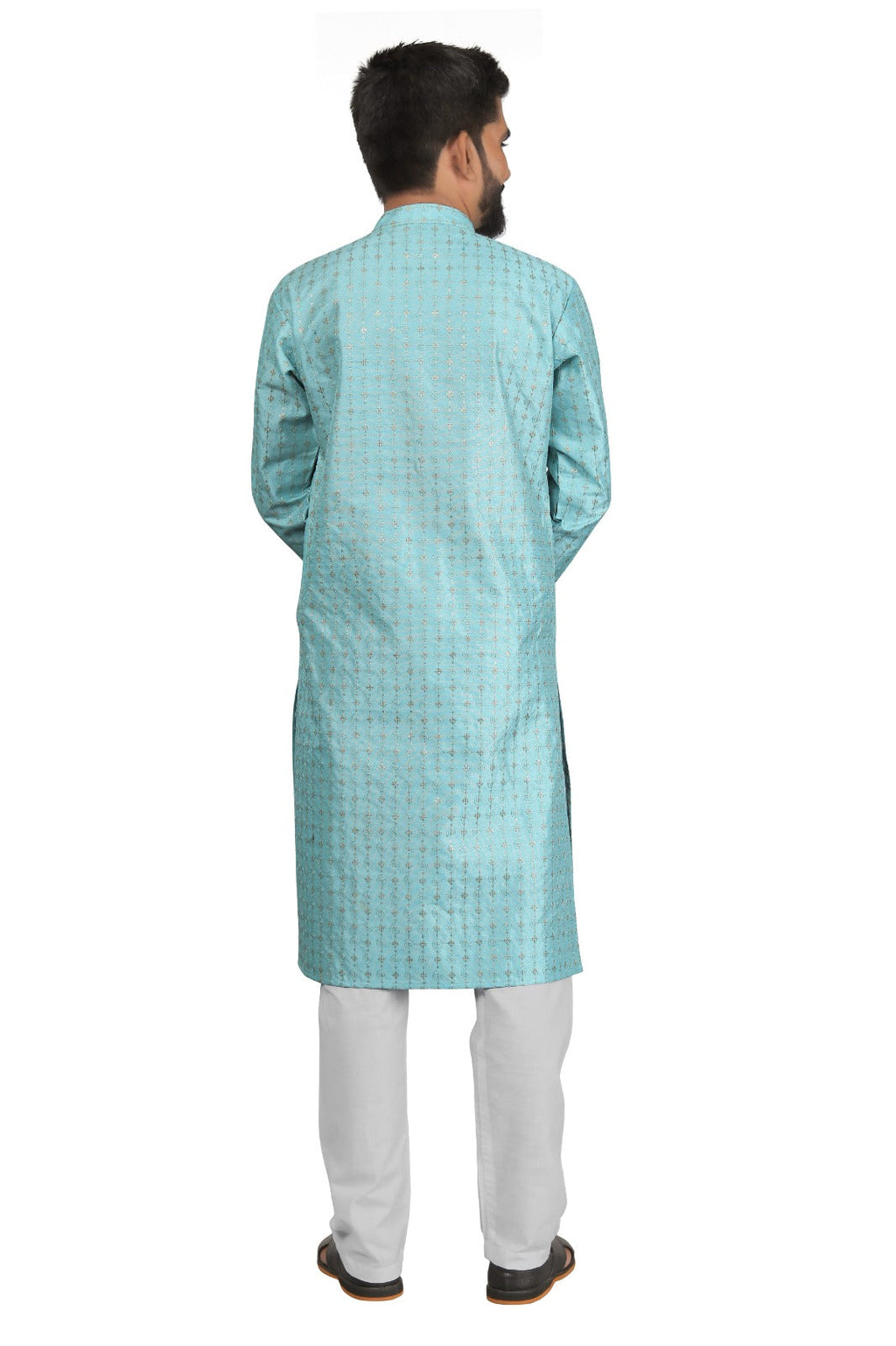 DEIANA'S Fancy Embroidery kurta Payjama Set For Men's (Sky Blue) | Grocsy