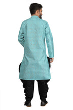 DEIANA'S Fancy Black Dhoti Embroidery kurta Set For Men's (Sky Blue) | Grocsy