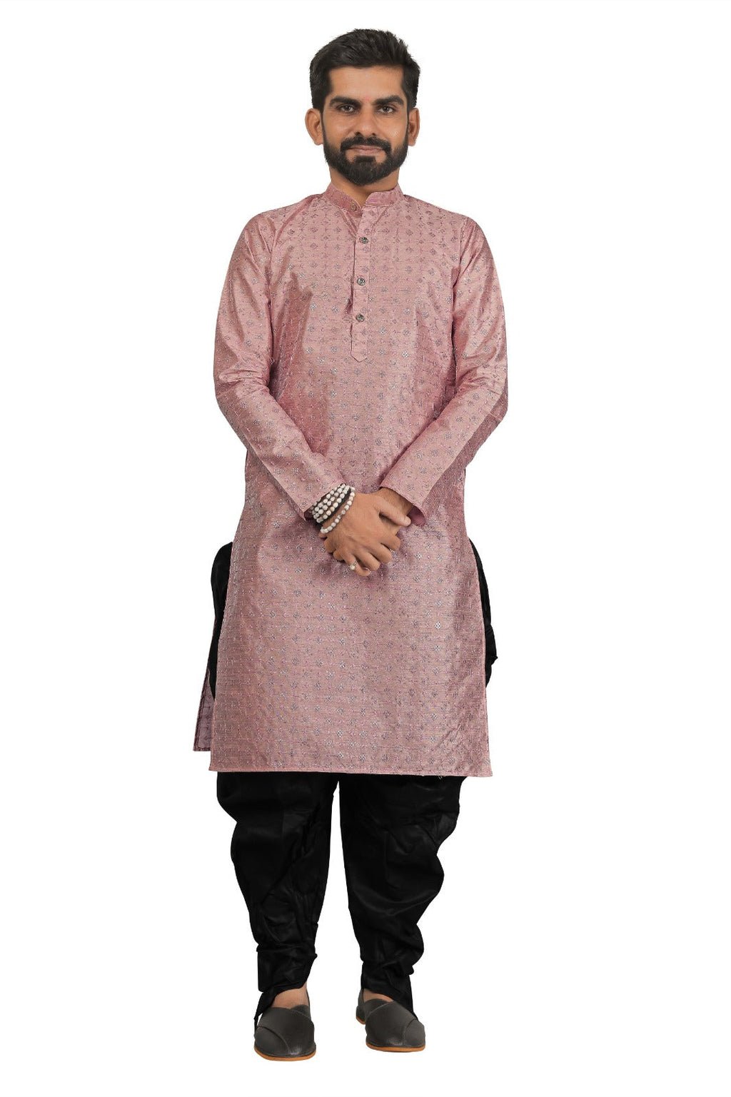DEIANA'S Fancy Black Dhoti Embroidery kurta Set For Men's (Peach) | Grocsy