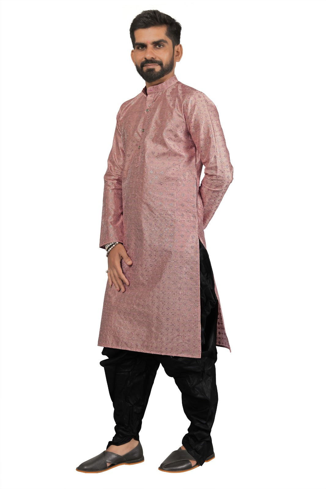 DEIANA'S Fancy Black Dhoti Embroidery kurta Set For Men's (Peach) | Grocsy