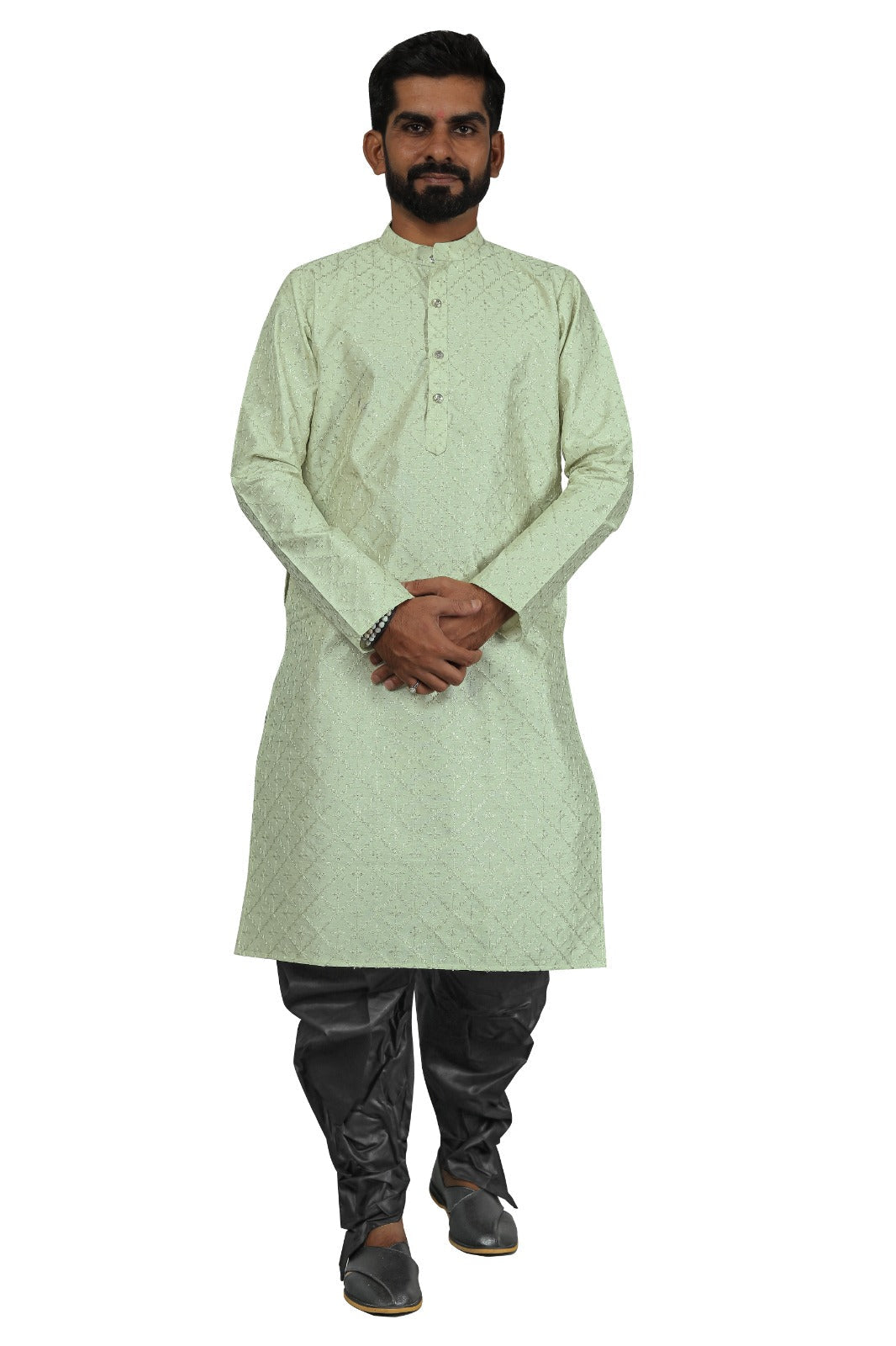 DEIANA'S Fancy Black Dhoti Embroidery kurta Set For Men's (Pista) | Grocsy