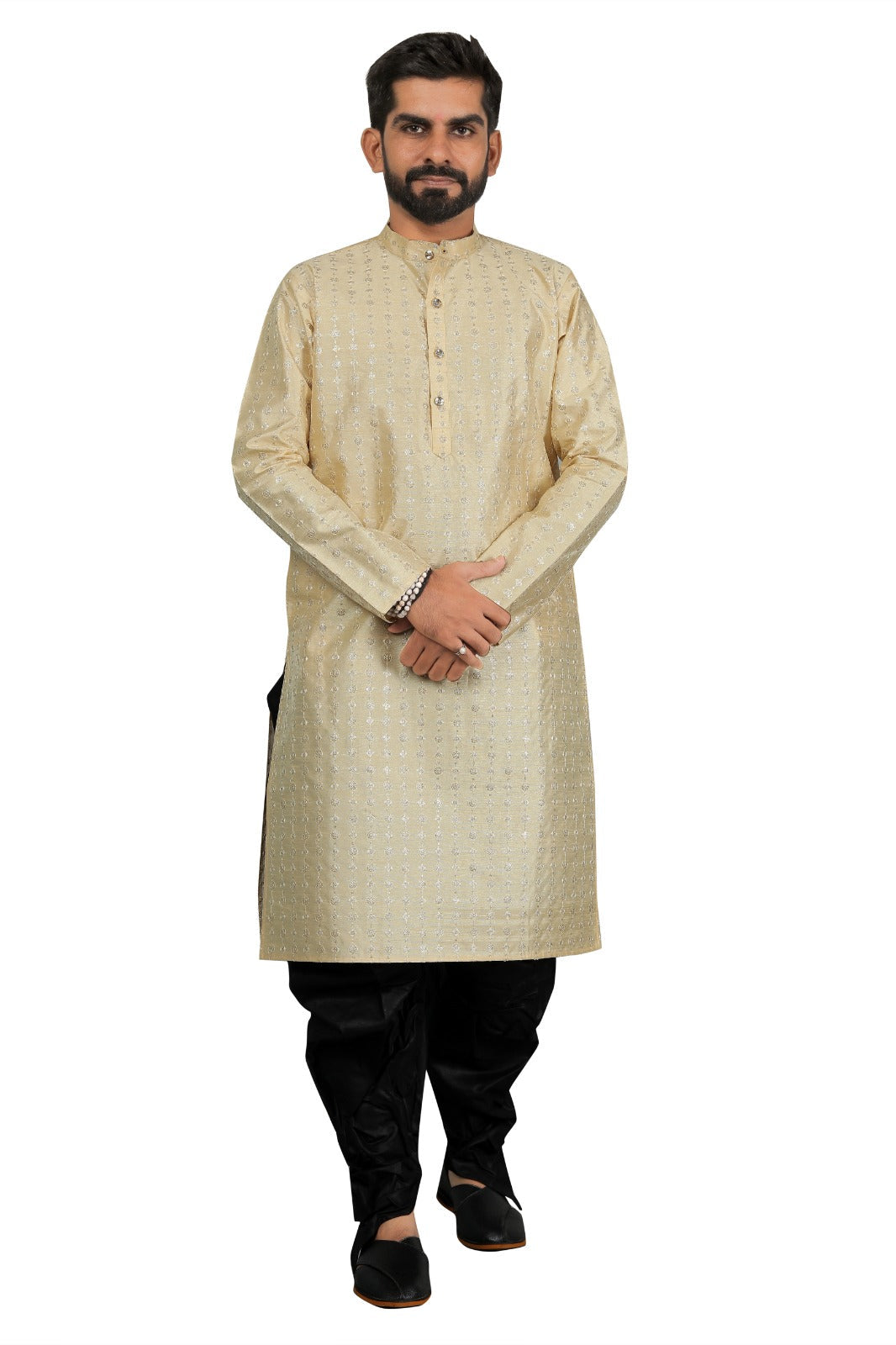 DEIANA'S Fancy Black Dhoti Embroidery kurta Set For Men's (Cream) | Grocsy