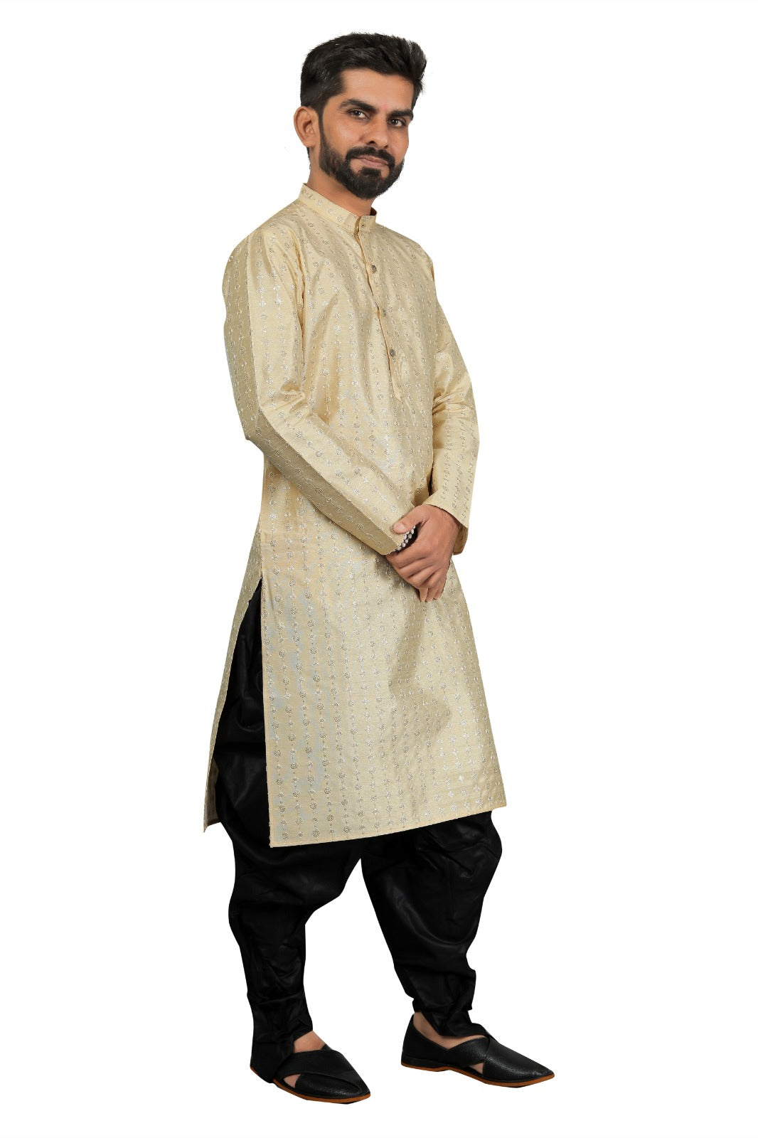 DEIANA'S Fancy Black Dhoti Embroidery kurta Set For Men's (Cream) | Grocsy