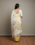 Morchari Mal Chanderi with all over Kantha Hand Work Saree | Grocsy
