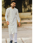Jompers Men's White Solid Kurta Only | Grocsy
