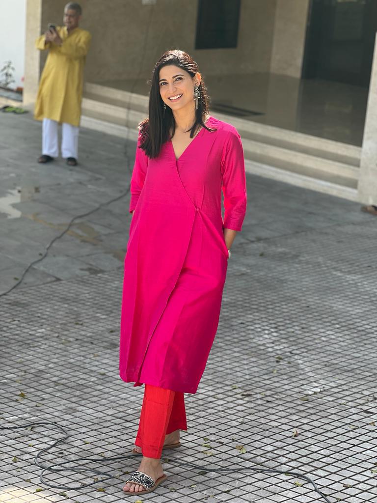 trueBrowns Pink Angrakha Set | Grocsy