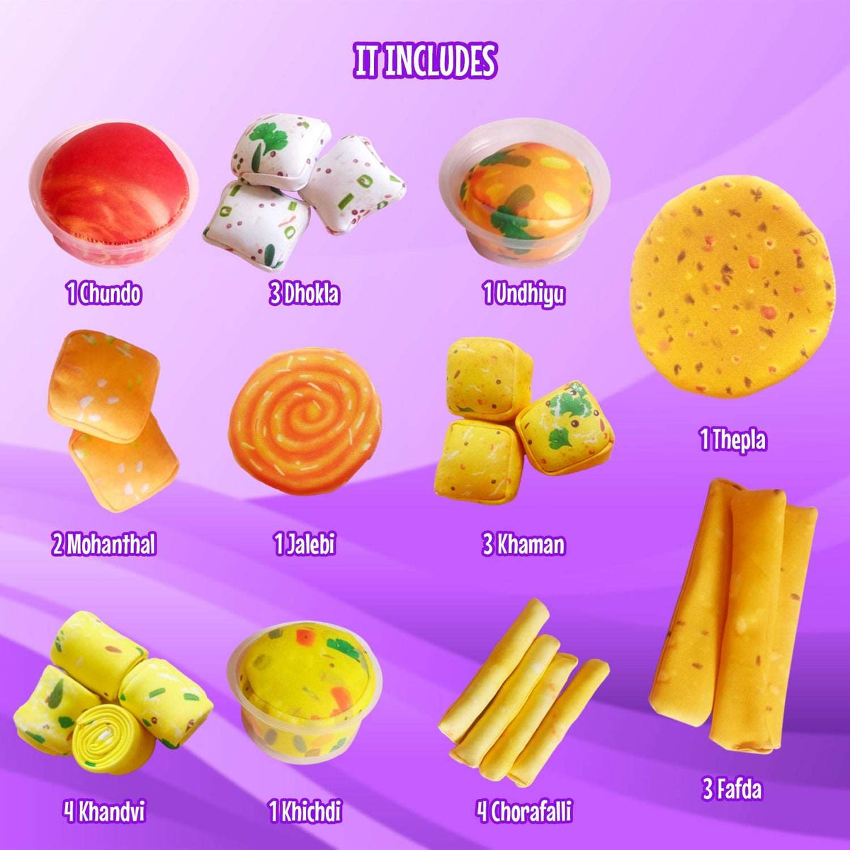 The Small Wonderland Gujarat Nu Gaurav Thali -Gujrati Food Inspired play food toys | Grocsy