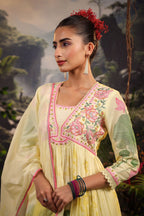 Alia Cut Embroidered & Floral Printed Kurta With Pant & Dupatta Luxury Premium, Multicolor - Hiral Fashion | Grocsy
