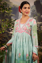 Alia Cut Embroidered & Floral Printed Kurta With Pant & Dupatta Luxury Premium, Multicolor - Hiral Fashion | Grocsy