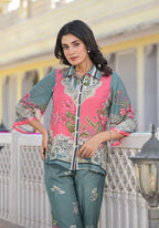 Printed Pure Muslin Co-Ords Set Luxury Premium, Multicolor - Hiral Fashion | Grocsy