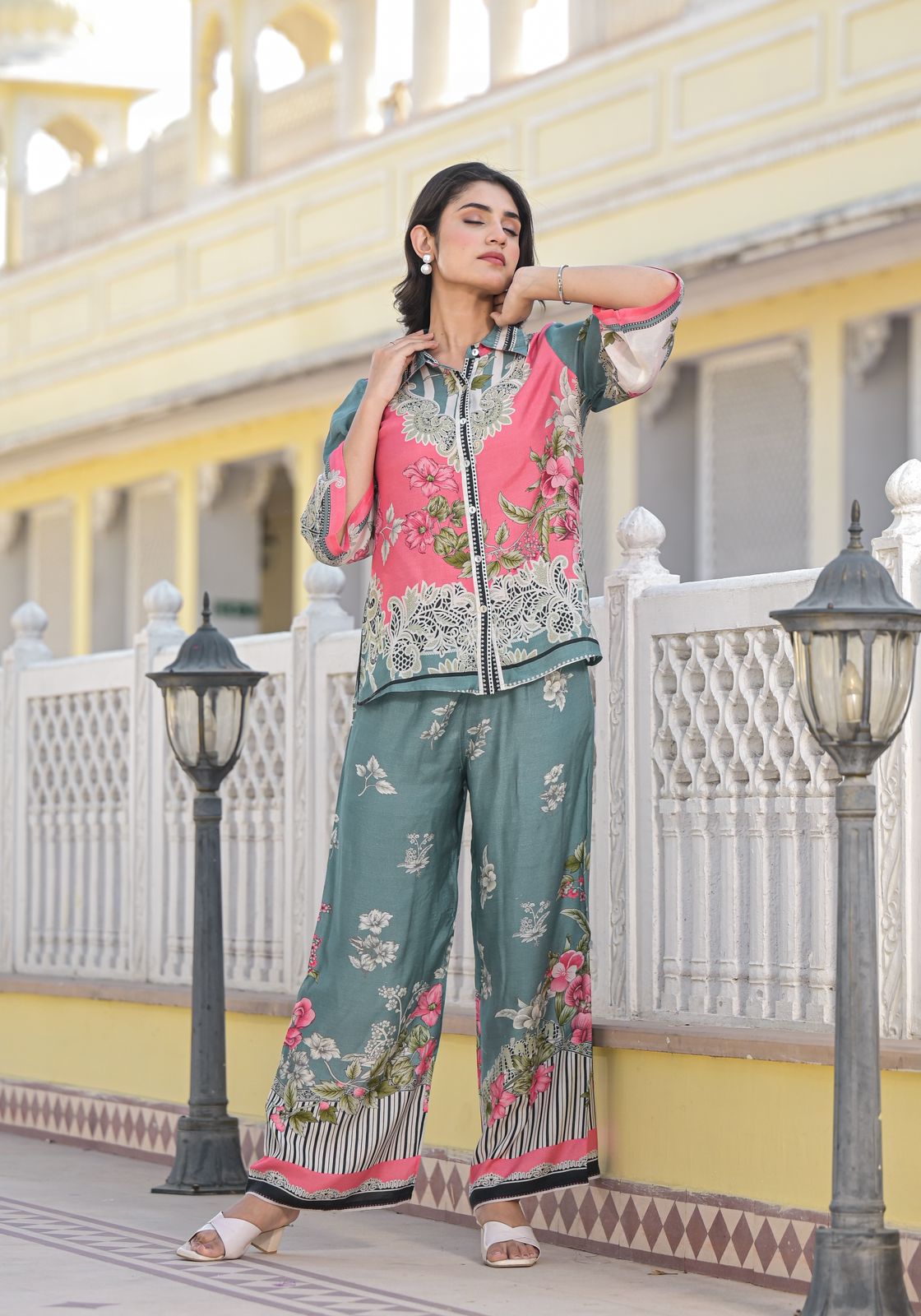 Printed Pure Muslin Co-Ords Set Luxury Premium, Multicolor - Hiral Fashion | Grocsy