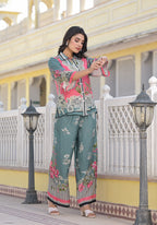 Printed Pure Muslin Co-Ords Set Luxury Premium, Multicolor - Hiral Fashion | Grocsy