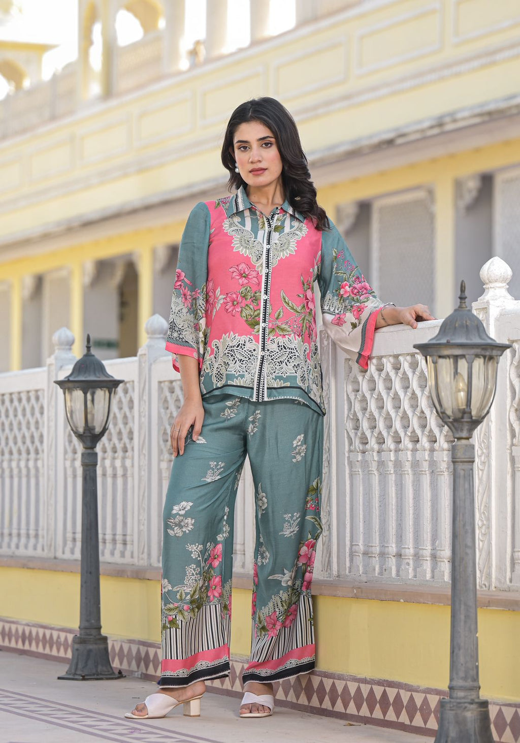 Printed Pure Muslin Co-Ords Set Luxury Premium, Multicolor - Hiral Fashion | Grocsy