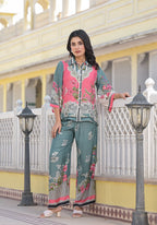 Printed Pure Muslin Co-Ords Set Luxury Premium, Multicolor - Hiral Fashion | Grocsy