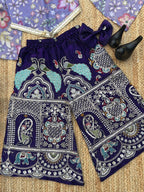 Evanik Lavender Chinon With Position Print And Embroidered Work Palazzo Set for Kids | Grocsy