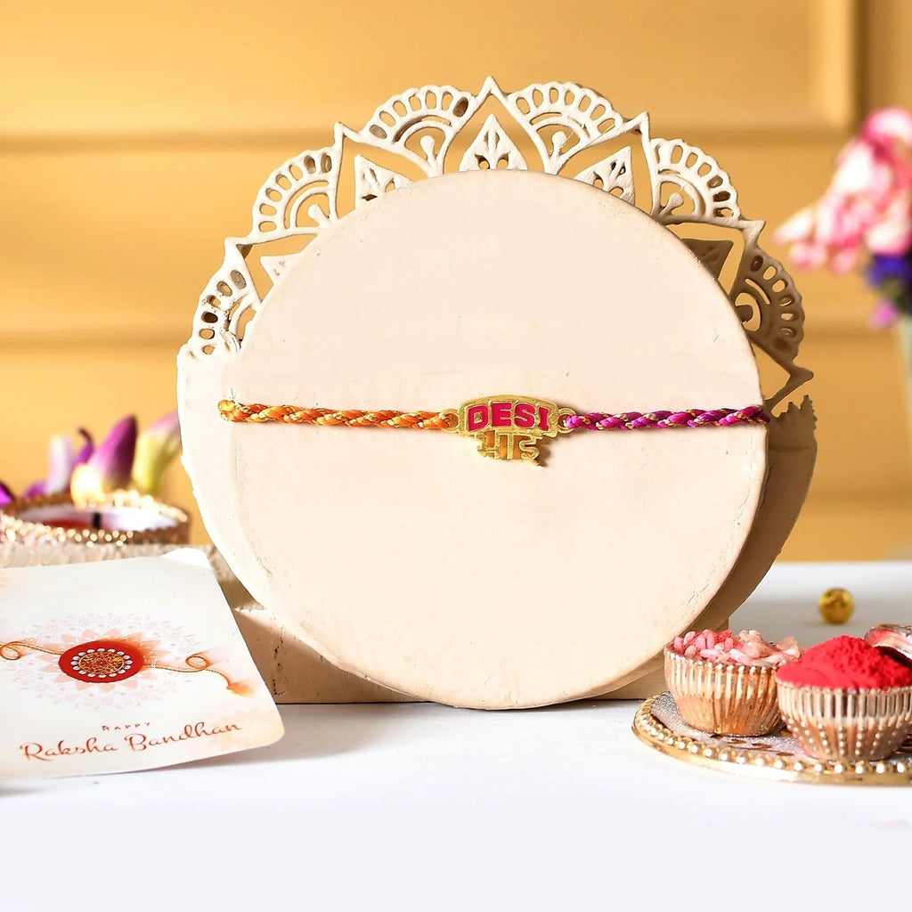 trueBrowns X Voylla Desi Bhai Multi Color Thread Rakhi For Brother | Grocsy