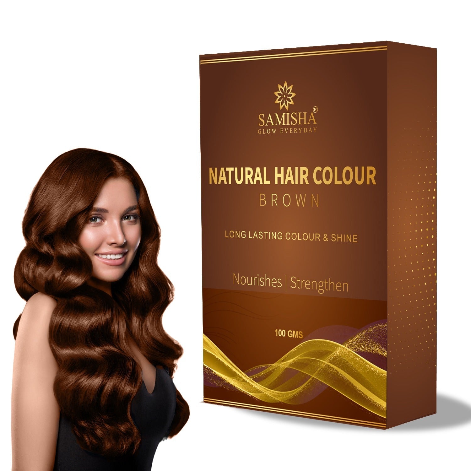 Samisha Brown Hair Colour Powder – Original & Organic Natural Brown | Grocsy