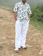 Fabmade Men’S Abstract Print Cuban Collar Shirt | Grocsy