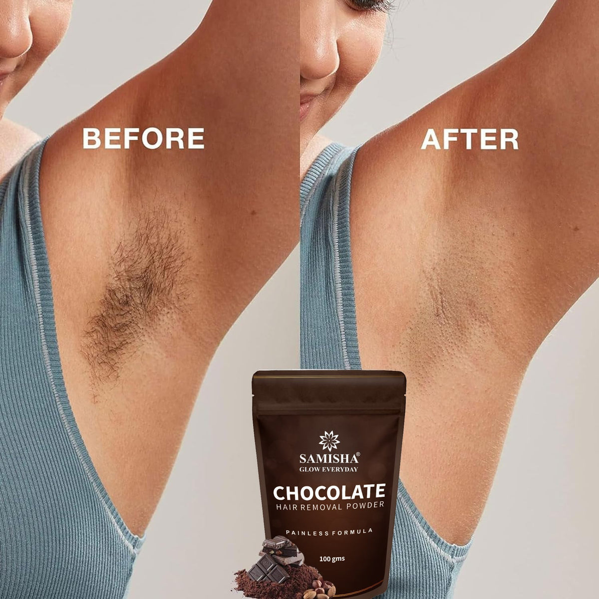Samisha Chocolate Bikini Hair Removal Powder | Grocsy