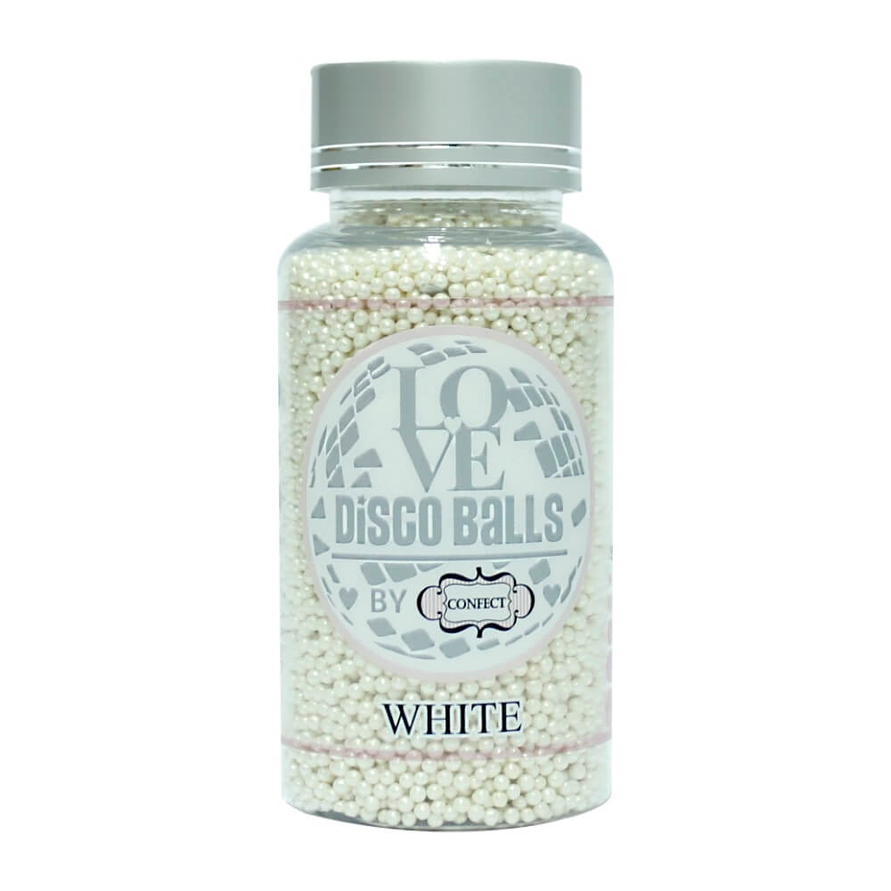 Confect White Disco Balls Sprinkles 2 MM | Grocsy