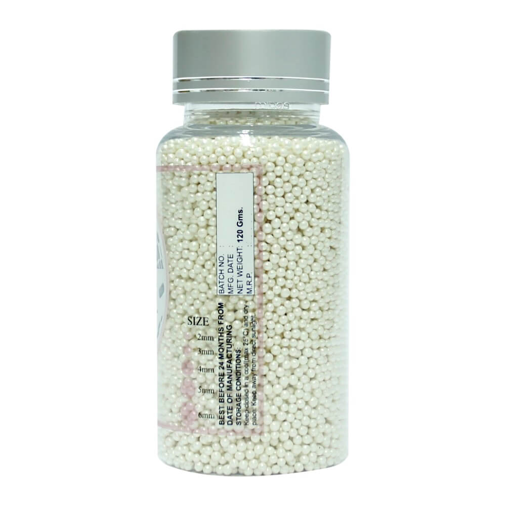 Confect White Disco Balls Sprinkles 2 MM | Grocsy