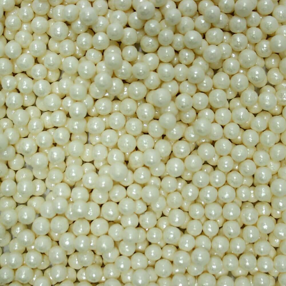 Confect White Disco Balls Sprinkles 4 MM | Grocsy