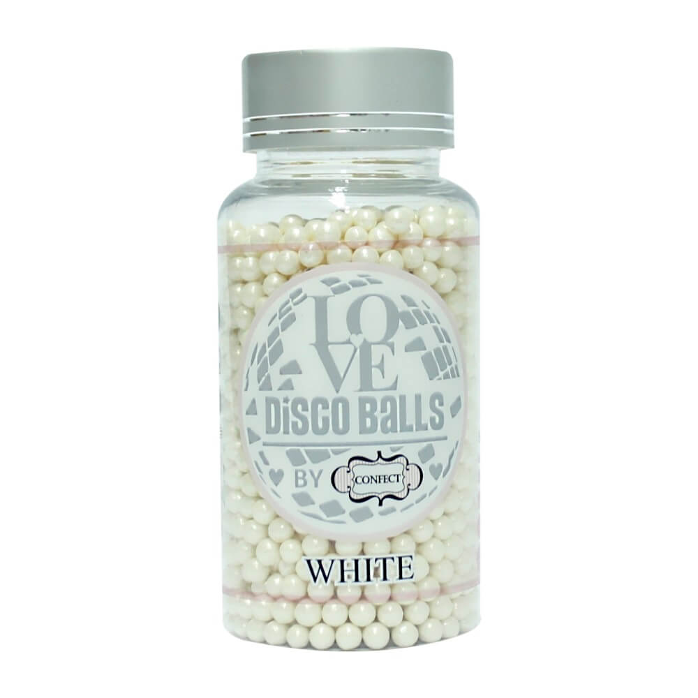 Confect White Disco Balls Sprinkles 6 MM | Grocsy