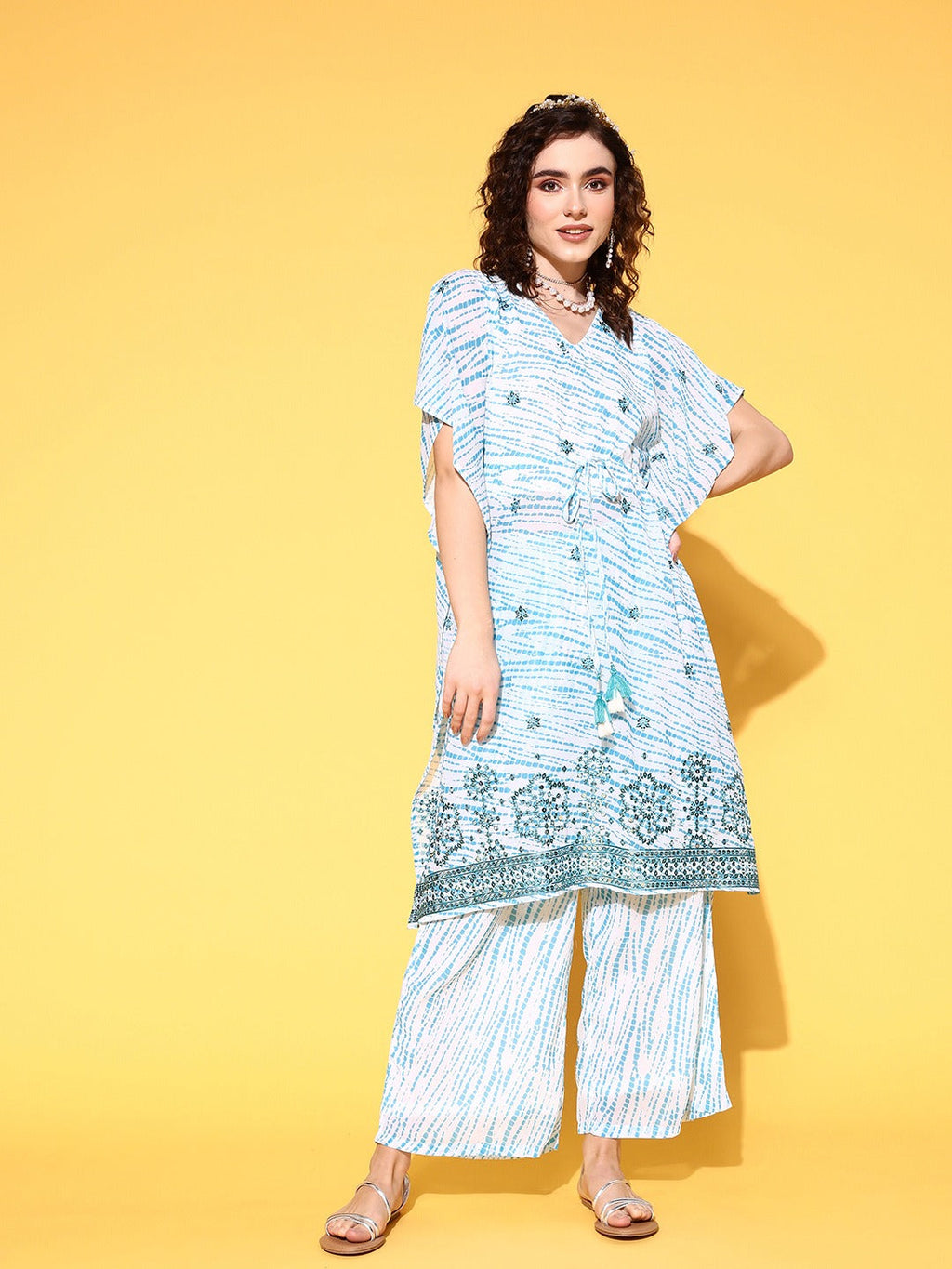 Yufta White Printed Co-ord Set | Grocsy