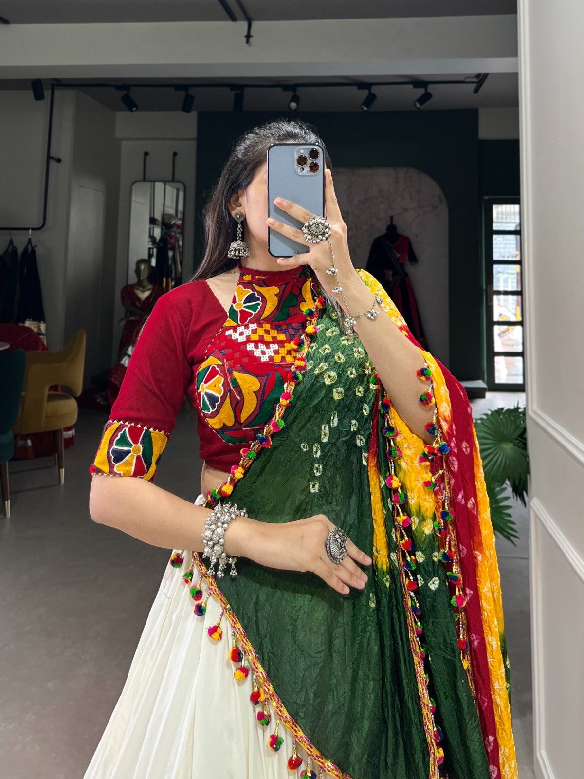 Lorenvalley White Pure Rayon with Plain With Gota Patti Touch Up Lehenga Choli | Grocsy