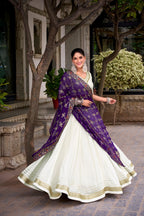 Lorenvalley Fashion White Pure Rayon Lace Touch Up Lehenga Choli with Dupatta | Grocsy