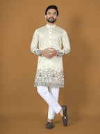 Anaita White Embroidery Silk Straight Kurta | Grocsy