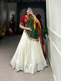 Lorenvalley White Pure Rayon with Plain With Gota Patti Touch Up Lehenga Choli | Grocsy