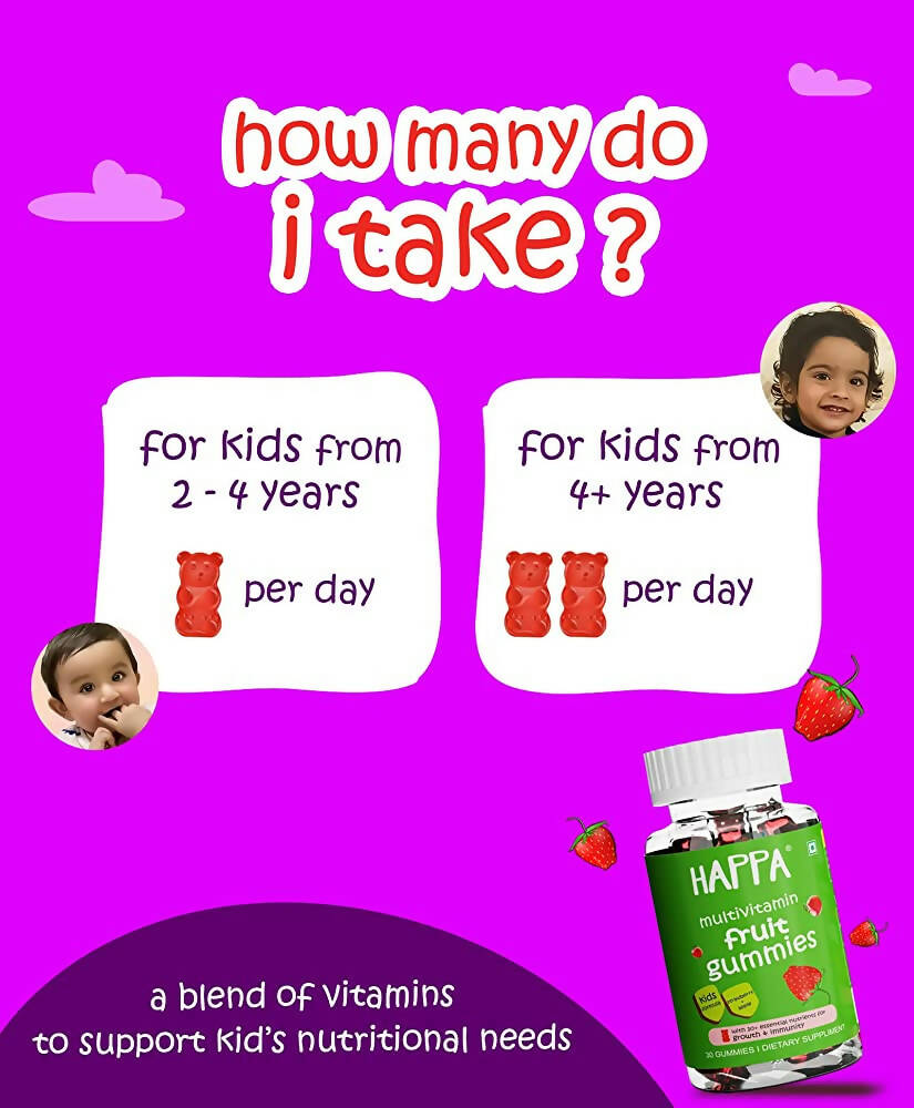 Happa Multivitamin Fruit Gummies For Kids | Grocsy