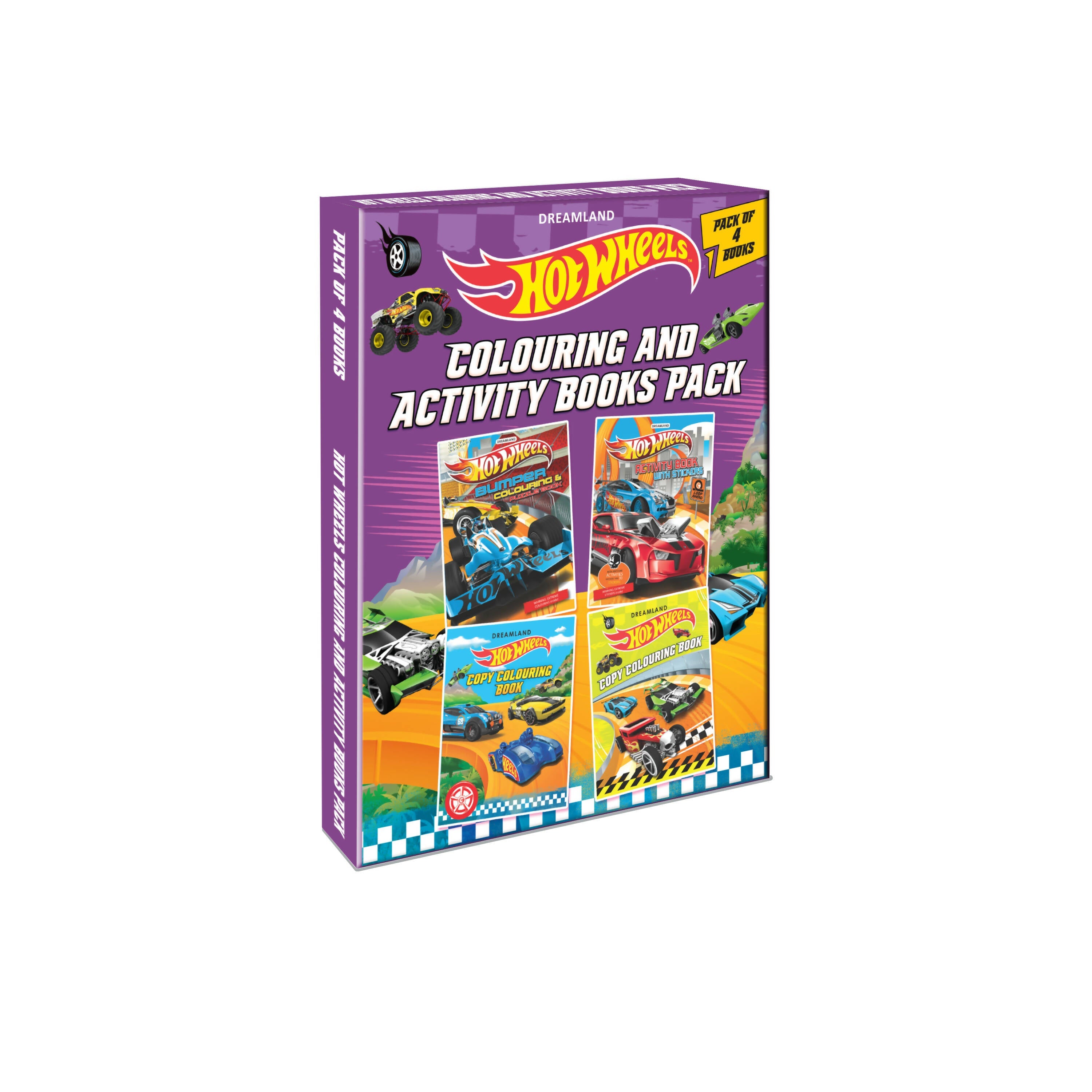 Dreamland Hot Wheels Colouring and Activity Boos Pack ( A Pack of 4 Books) | Grocsy