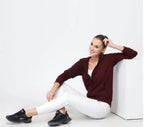 PAVONINE Wine Color Casual Winter Wear Hoodie Sweatshirt For Girls | Grocsy