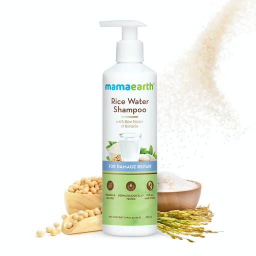 Mamaearth Rice Water Shampoo with Rice Water & Keratin | Grocsy