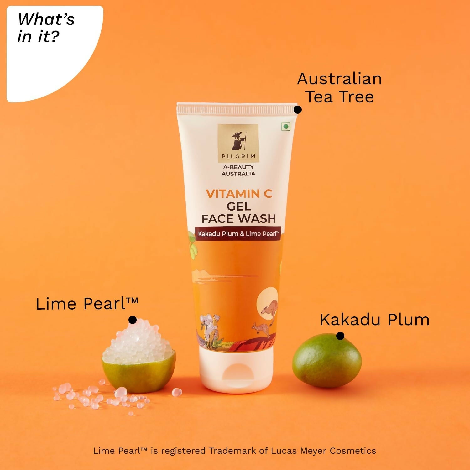 Pilgrim Australian Vitamin C Gel Face Wash with Kakadu Plum & Lime Pearl For Radiant & Glowing Skin | Grocsy