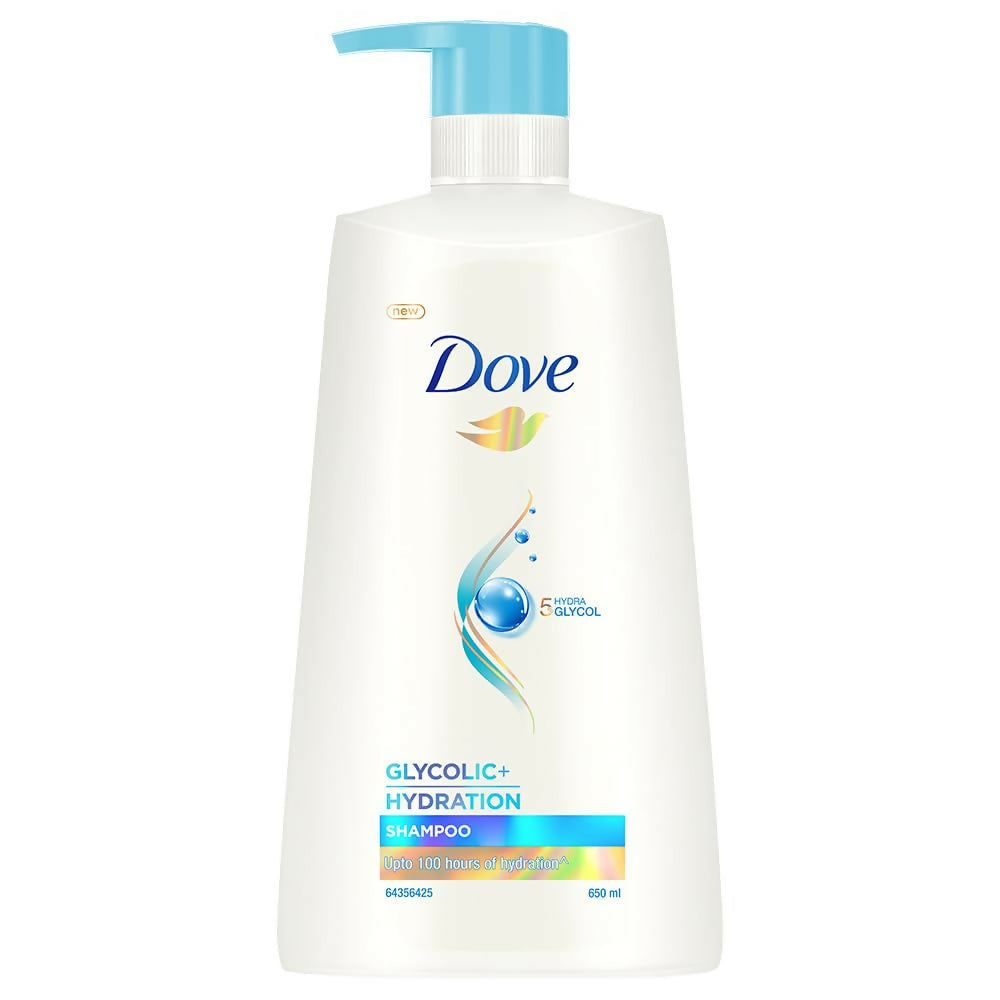 Dove Glycolic + Hydration Shampoo With 5% Hydra-Glycol For Upto 100 Hours Of Hydrated, Fluid Hair | Grocsy