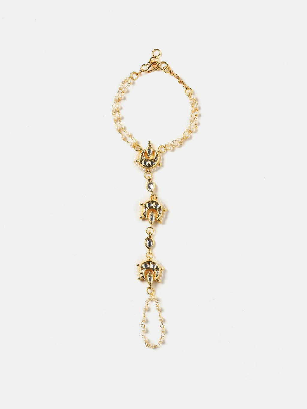 Ruby Raang Moon Pearl Hand Chain | Grocsy